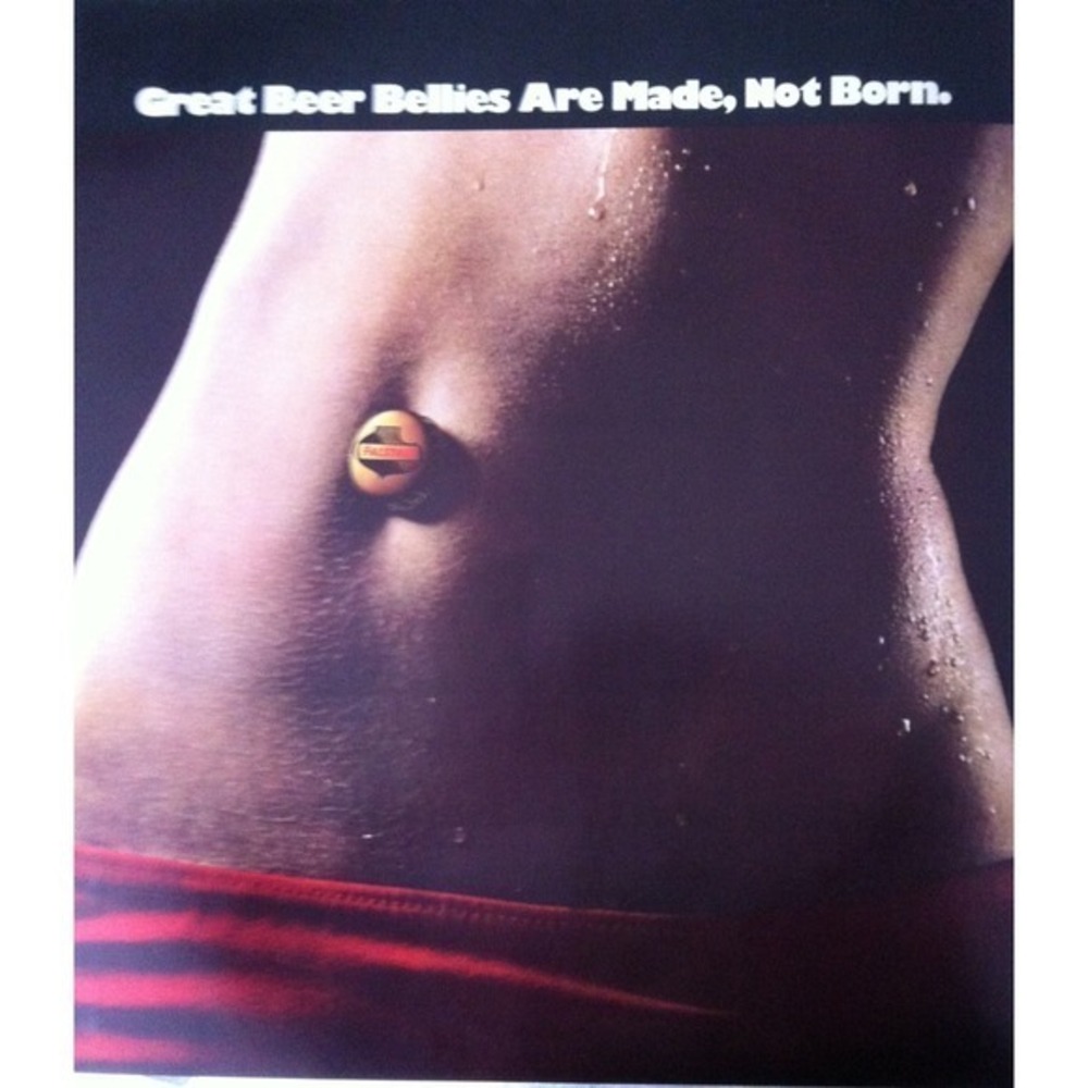 Falstaff Beer Vintage Poster Great Beer Bellies Are Made- Not Born